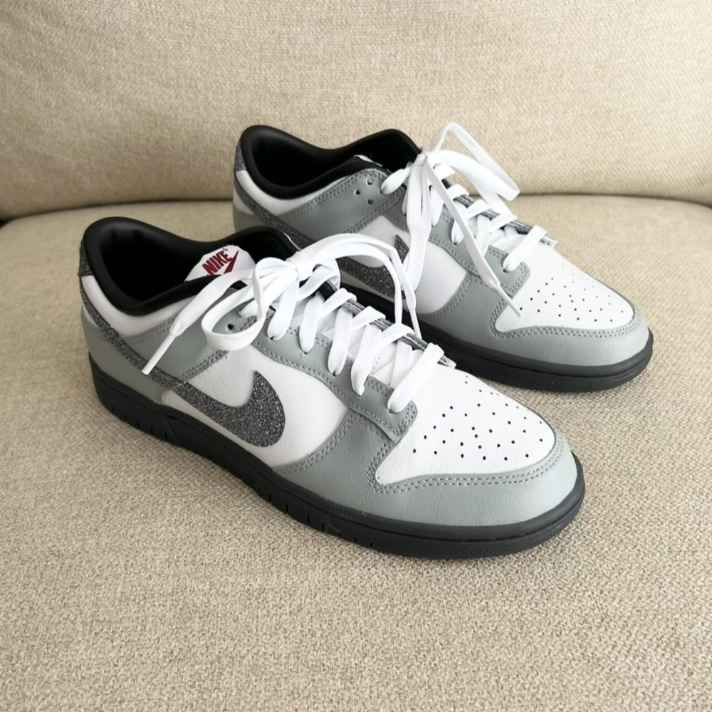 Nike Dunk Low LX Glitter Swoosh White Gray Sz 9.5W NEW IN BOX - Picture 11 of 15